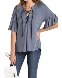 Umgee - Lace Up Bell Sleeve Top - Lyst