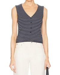 Rag & Bone - Knit Stripe Button Up Tank Top - Lyst