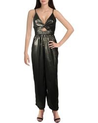 Angie - Metallic V Neck Jumpsuit - Lyst