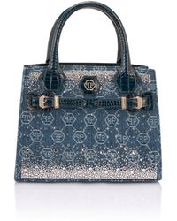 Philipp Plein - Dynasty Small Shopper Bag Monogram Strass - Lyst