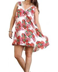 Umgee - Floral Print Dress With Lace Details - Lyst