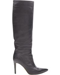 Sergio Rossi - Leather Point Toe Pull On High Heel Boots - Lyst