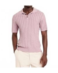 Wax London - Naples Striped Knit Polo Shirt - Lyst