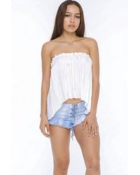 Indah - Mary Strapless Flounce Top - Lyst