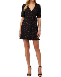 1.STATE - Cinched Sleeve Woodland Ditsy Wrap Dress - Lyst