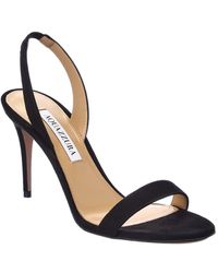 Aquazzura - So Nude 85 Suede Slingback Sandal - Lyst