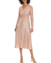 Maggy London - Sequined Midi Cocktail And Party Dress - Lyst