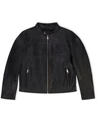 Purple Brand - Leather Zip Moto Jacket - Lyst