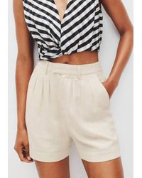 Moon River - Elastic High-Waist Linen Shorts - Lyst