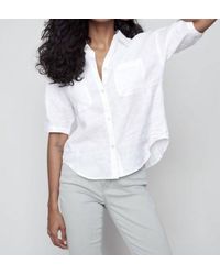 Charlie b - Cropped Linen Blouse - Lyst