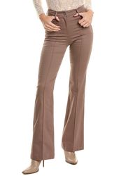Reiss - High Rise Cotton Flared Trousers - Lyst