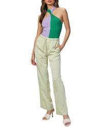 MSGM - Two-Tone Halterneck Bodysuit - Lyst