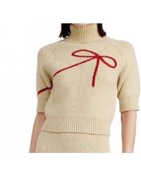 En Saison - Short Sleeve Bow Sweater - Lyst