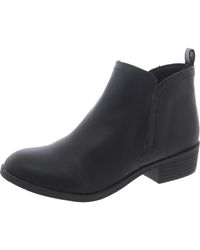 Sun & Stone - Cadee Faux Leather Round Toe Booties - Lyst