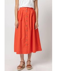 Lilla P - Button Front Midi Skirt - Lyst