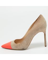 Manolo Blahnik - Neon Leather And Suede Bipunta Pumps - Lyst