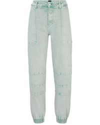 BOSS - Cuffed Relaxed-fit Cargo Jeans - Lyst