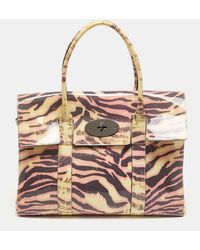 Mulberry - /multicolor Zebra Print Patent Leather Bayswater Satchel - Lyst