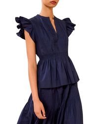 Ulla Johnson - Luise Flutter Sleeve Top - Lyst