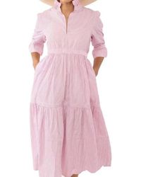 Gretchen Scott - Teardrop Maxi Dress - Stripe Wash & Wear - Lyst