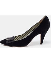 Moschino - Velvet And Satin Crystal Embellished Bow Pumps - Lyst
