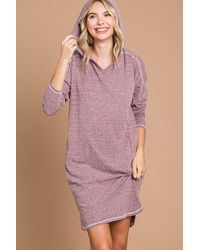 TRUEDAMES - Culture Code Full Size Hooded Long Sleeve Sweater Dress - Lyst