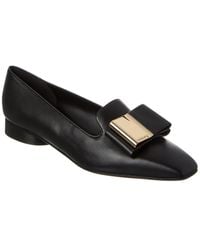 Ferragamo - Leda Double-bow Leather Loafer - Lyst
