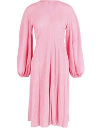 Stine Goya - Puffed Long Sleeve Midi Dress - Lyst