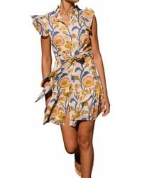 Oliphant - Ruffle Collar Button Mini Dress - Lyst