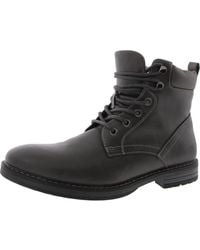 Club Room - Westin Faux Leather Round Toe Combat & Lace-Up Boots - Lyst