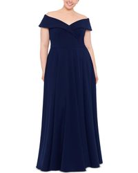 Xscape - Plus Solid Polyester Evening Dress - Lyst