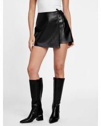 Guess - Aura Faux-Leather Skort - Lyst