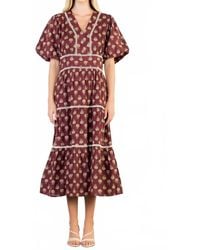 Thml - Puff Sleeve Block Print Dress - Lyst