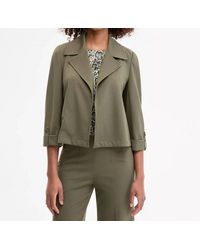 Anne Klein - Notched Collar Drapey Cropped Jacket - Lyst
