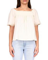 Sanctuary - Smocked Puff Sleeves Peasant Top - Lyst
