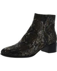 Vionic - Kamryn Leather Snake Print Ankle Boots - Lyst