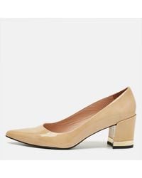 Stuart Weitzman - Ariana Size 36.5 Patent Leather Pointed Toe Block Heel Pumps - Lyst