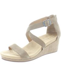 Lucky Brand - Kenadee Suede Strappy Wedge Sandals - Lyst
