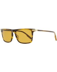 Zegna - Rectangular Sunglasses Ez0204 52e Striped Brown 56mm - Lyst