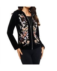 Adore - Embroidered Velvet Zip Up Hoodie - Lyst