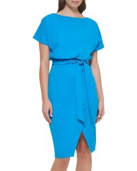 Kensie - Roundneck Knee-length Cocktail And Party Dress - Lyst