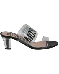 Moschino - Logo Transparent Heel Sandals - Lyst