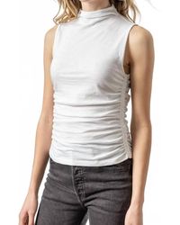 Lilla P - Shirred Mock Neck Tank Top - Lyst