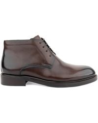 Alberto Gozzi - Polished Leather Side Zipper Boots - Lyst