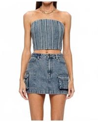 SOFIA The Label - Jasmine Denim Bustier Top - Lyst