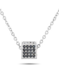 Calvin Klein Rocking Stainless Steel Gray Swarovski Crystal Necklace - Metallic