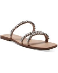 INC - Pommona Rhinestone Slip On Slide Sandals - Lyst