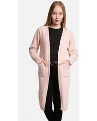 TRUEDAMES - Solid Front Pockets Long Cardigan - Lyst