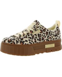 PUMA - Mayze Leopard Faux Fur Active Casual And Fashion Sneakers - Lyst