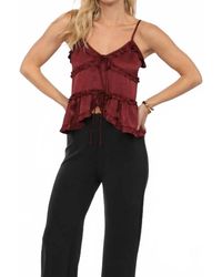 Sadie & Sage - Ivy Ruffle Trim V-Neck Top - Lyst